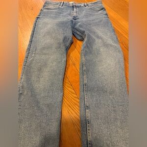 Zara Light Blue Relaxed Jeans 12 Straight cropped stretch skinny zip